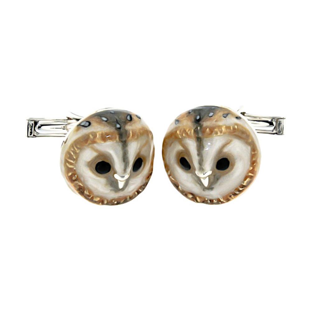 Barn Owl Cufflinks 925 Silver - Italian Craftsmanship - SATURNO