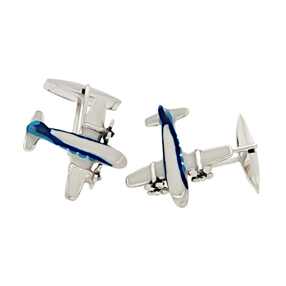 925 Silver Airplane Cufflinks - Italian Craftsmanship - SATURNO