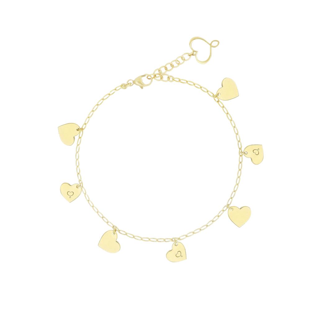 Bracelet 7 heart plates logo Maman et Sophie BRARC27 - MAMAN ET SOPHIE