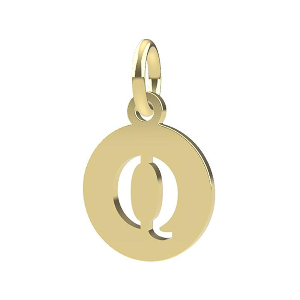 18kt yellow gold Letter Q pendant - DEDIE