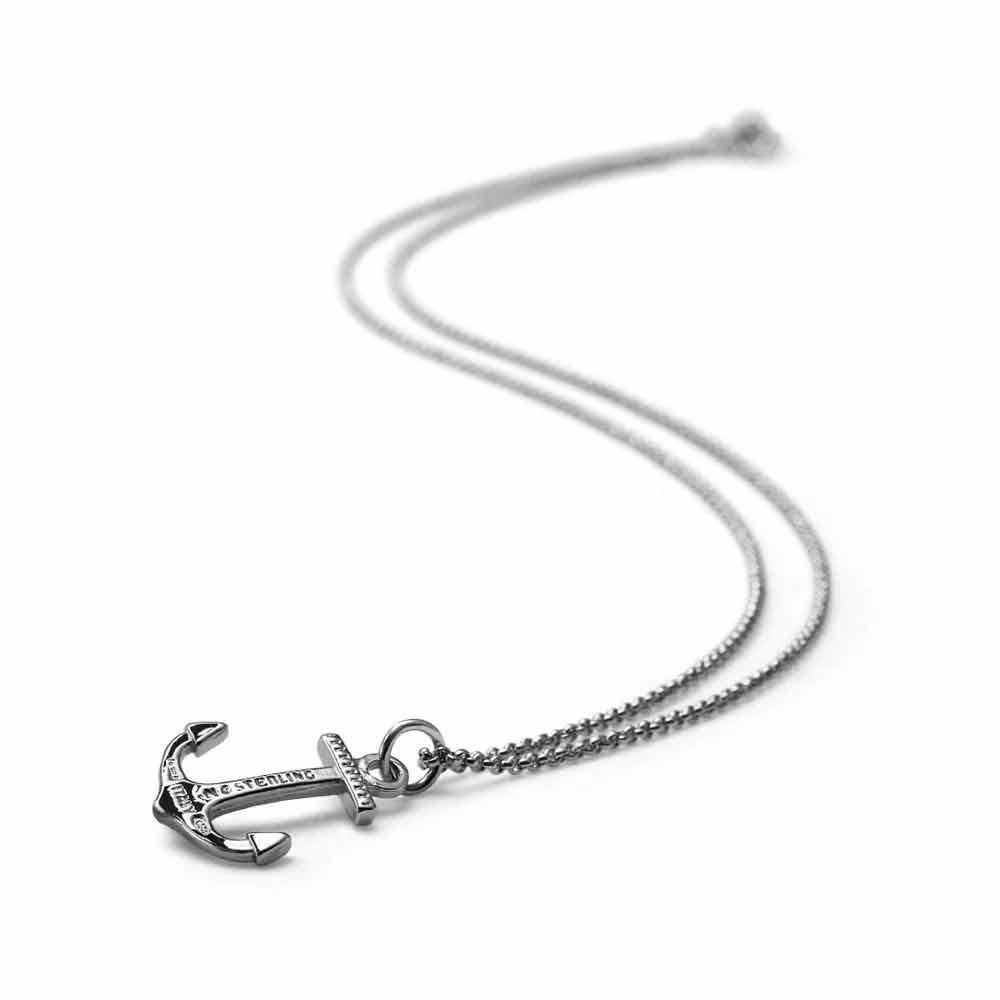 Men's Necklace 50cm Neptune Anchor in Silver - MARIA CRISTINA STERLING