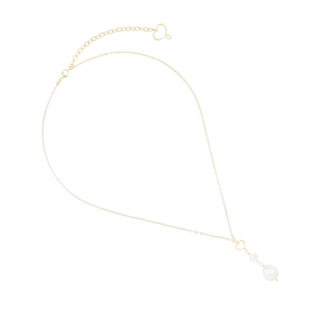 White wave choker 2 pendant pearls Maman et Sophie GCONDPMSPN - MAMAN ET SOPHIE