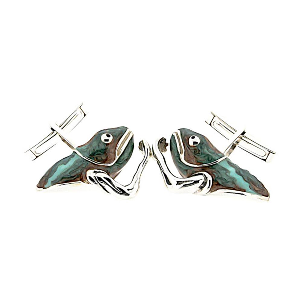 Chameleon cufflinks in 925 silver - handmade - SATURNO