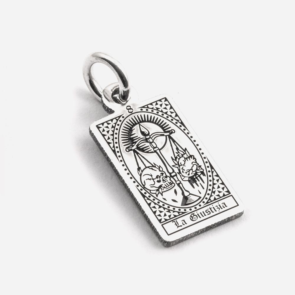 Tarot Card Pendant Justice in 925 Silver - NOVE25