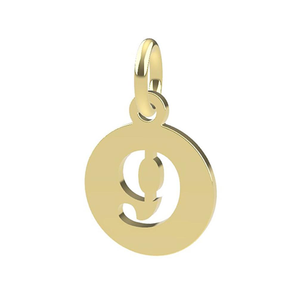 18kt yellow gold Number 9 pendant - DEDIE