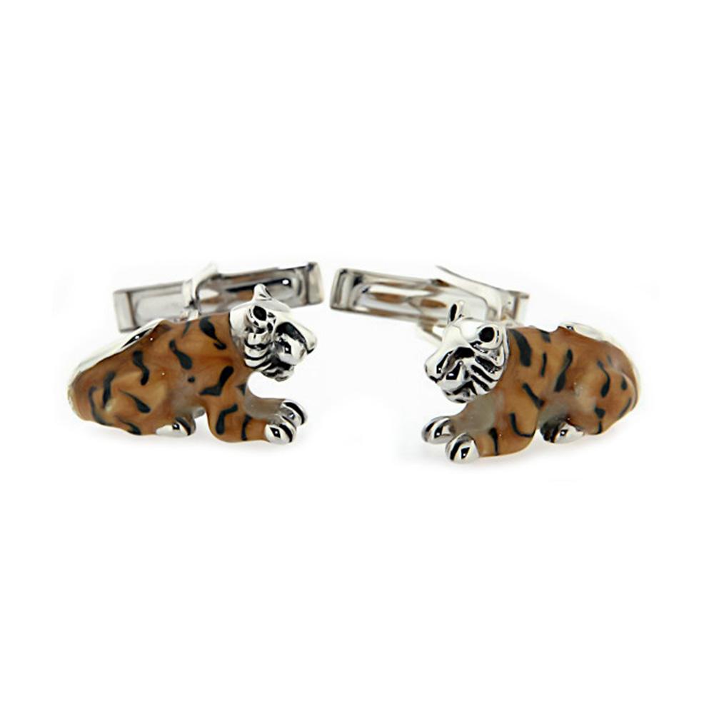 925 Silver Tiger Cufflinks - Handmade - SATURNO