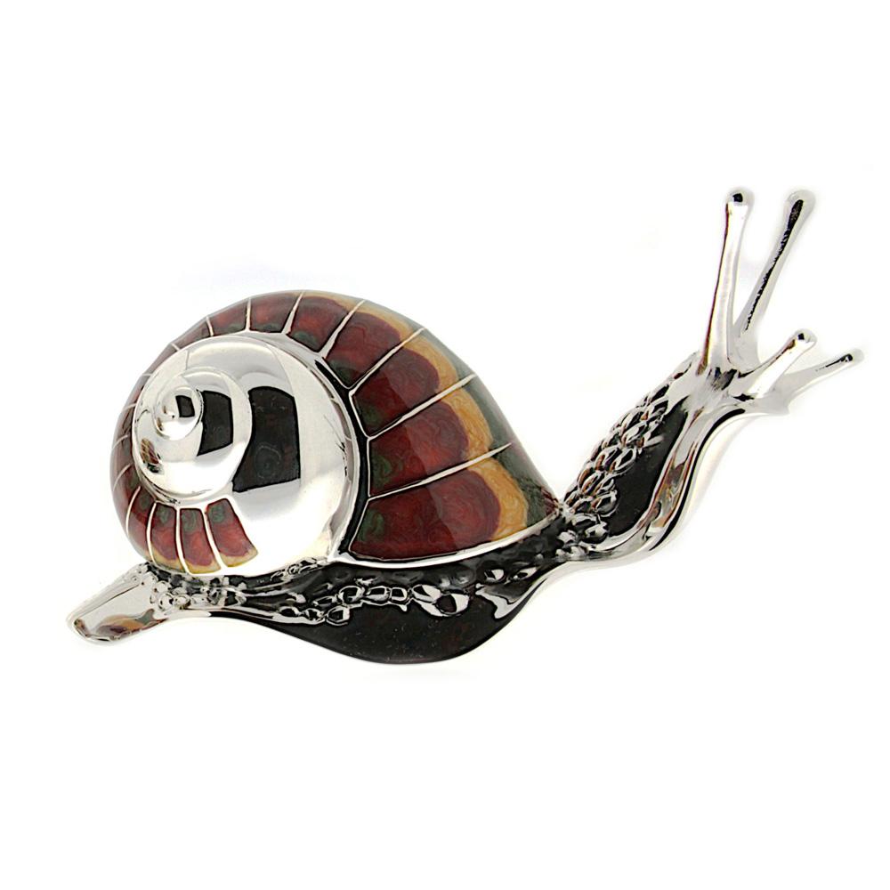 Large enamelled snail silver ornament Saturno ST100-1 - SATURNO