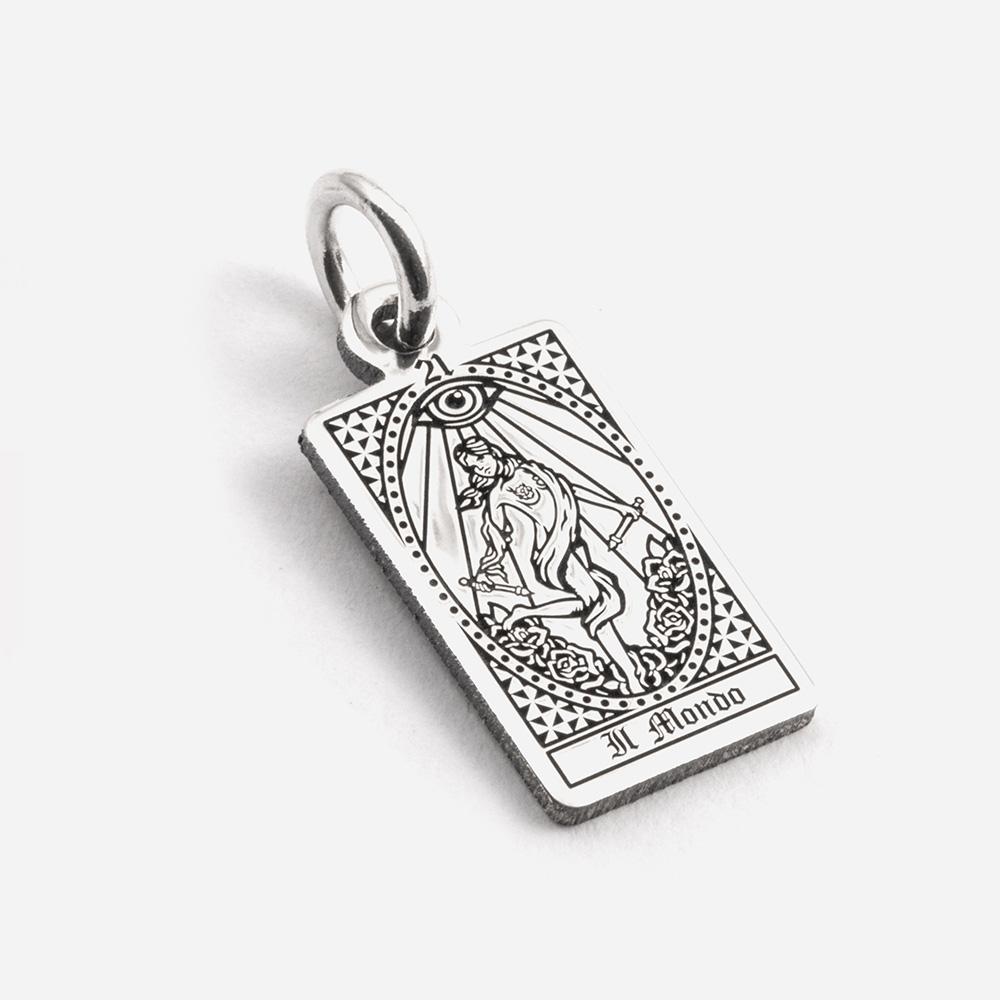 Tarot Card Pendant The World in 925 Silver - NOVE25