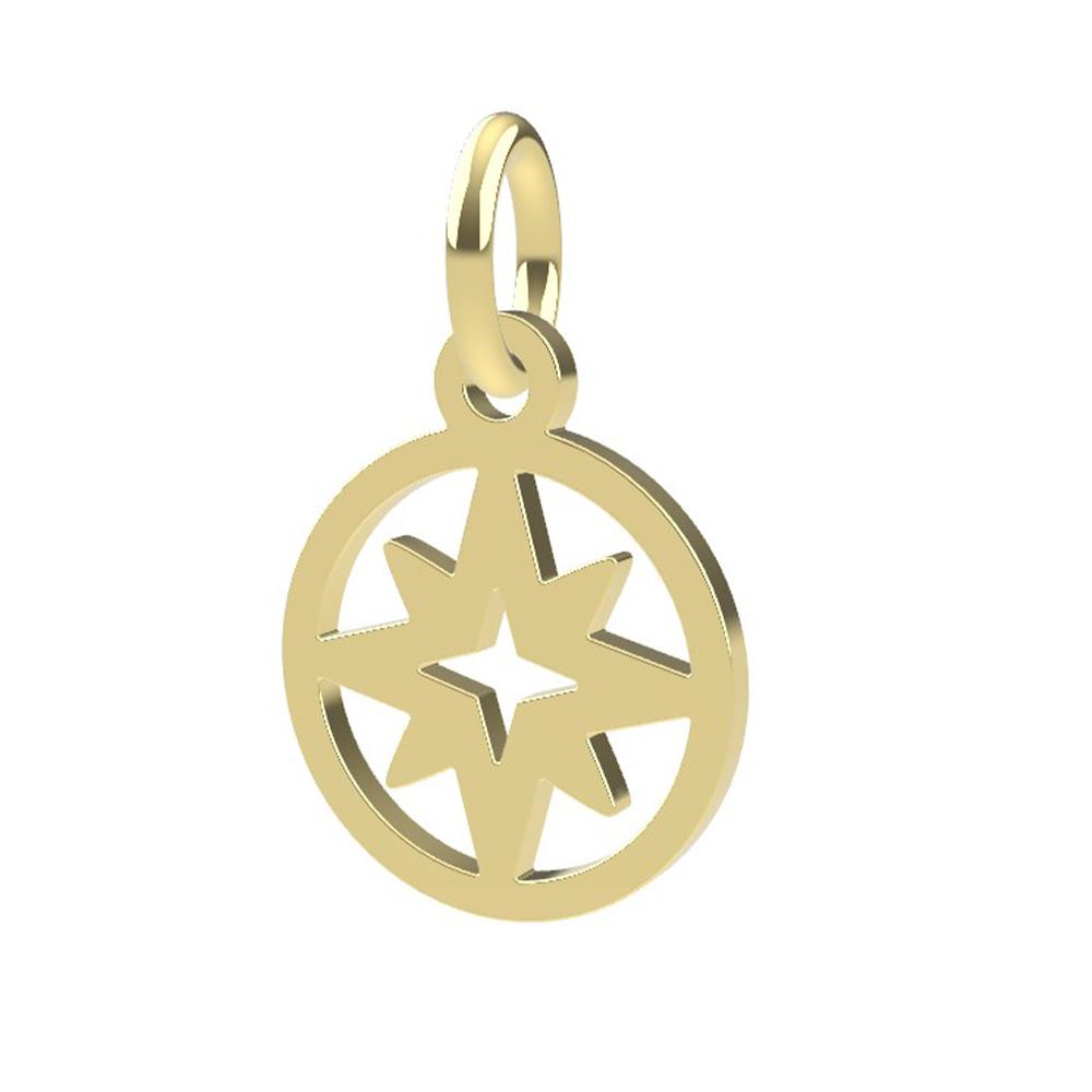 18kt yellow gold compass rose pendant - DEDIE