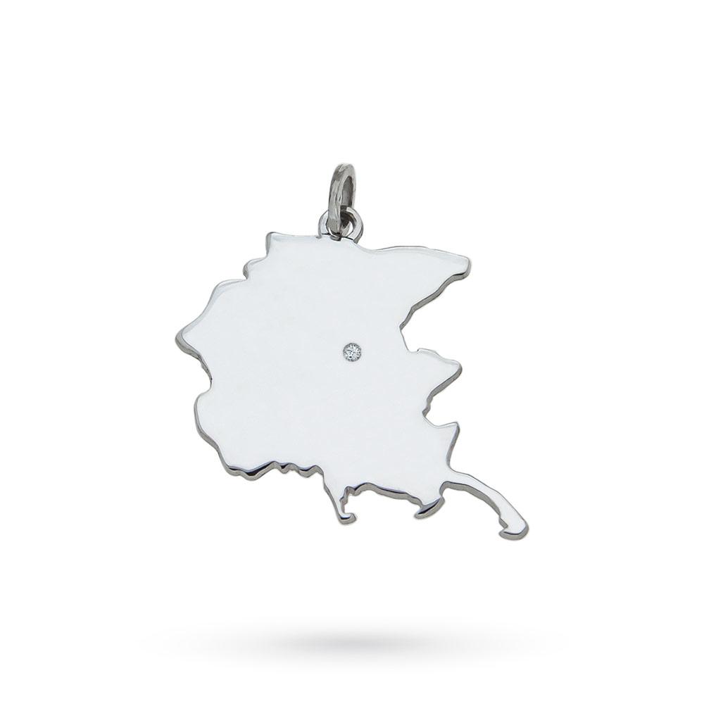 Friuli Venezia Giulia region pendant 925 silver and diamond - CICALA