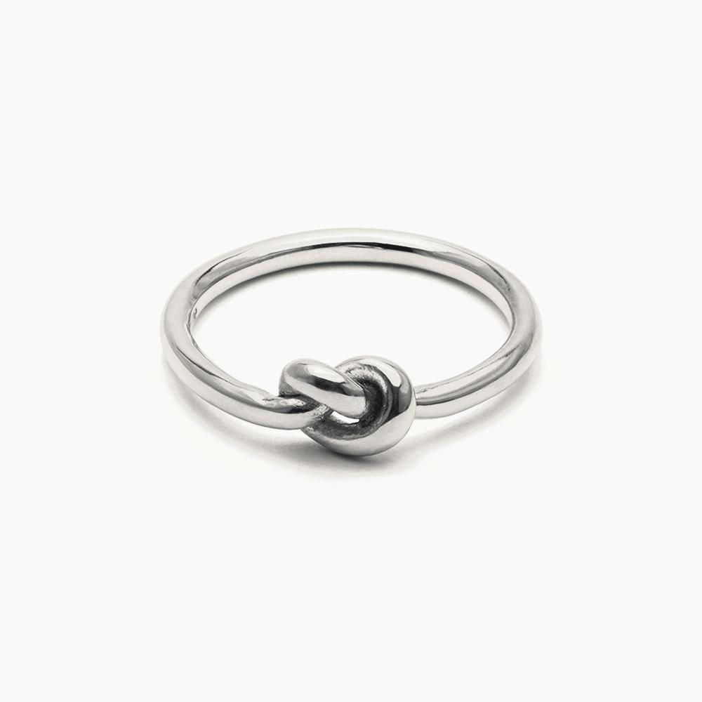 Mini 925 silver knot heart ring - VALENTINO DI LEONARDO