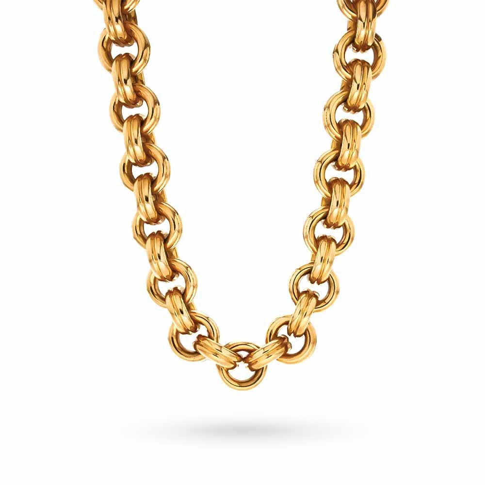 Large rolò link necklace in 18kt yellow gold 44.00 cm - LUSSO ITALIANO