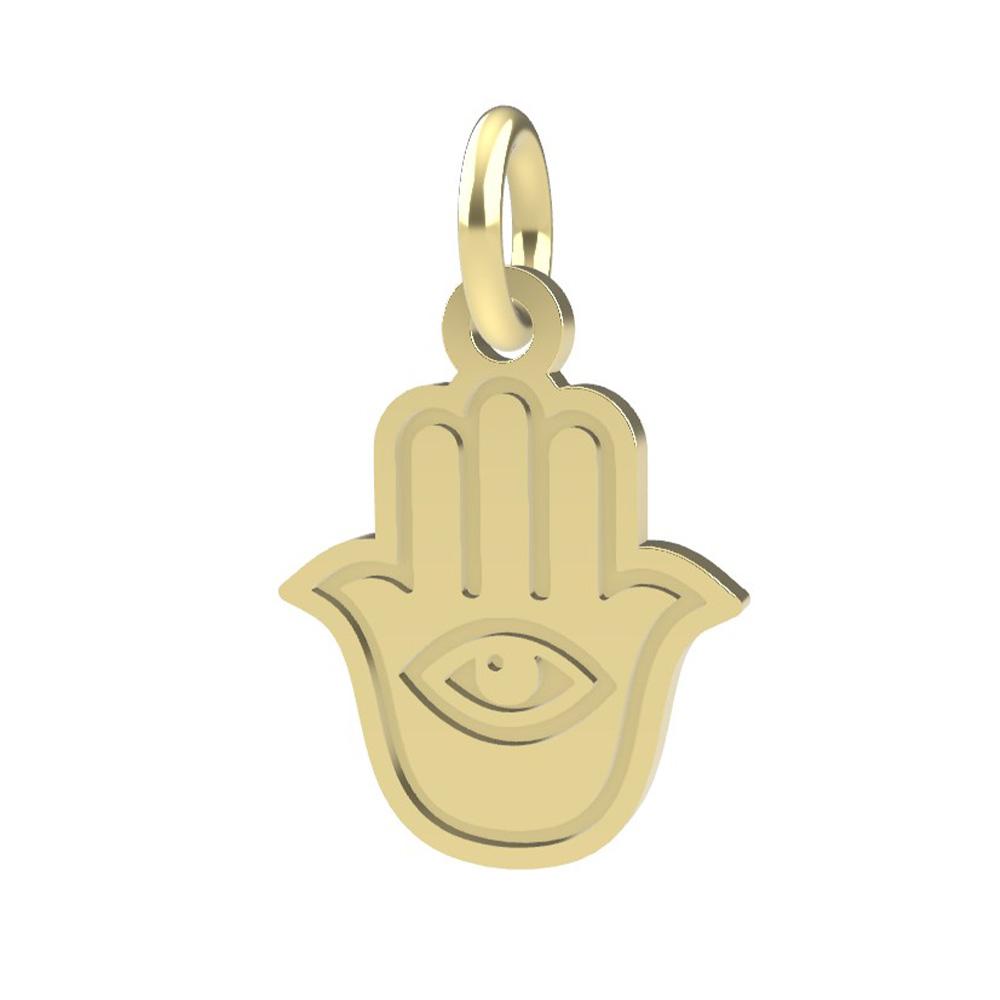 18kt yellow gold Hand of Fatima pendant - DEDIE