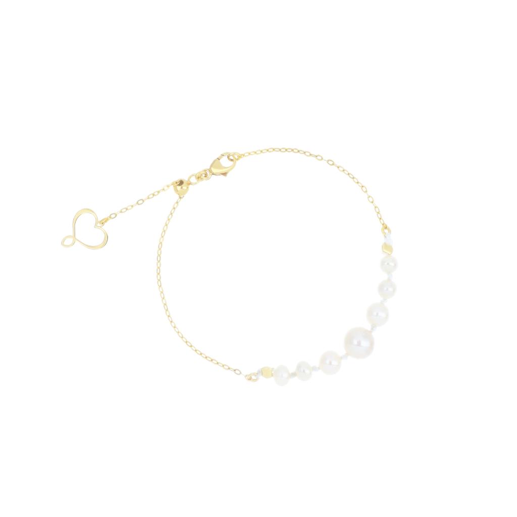 White wave bracelet with 7 scaled pearls Maman et Sophie BPONDP7 - MAMAN ET SOPHIE