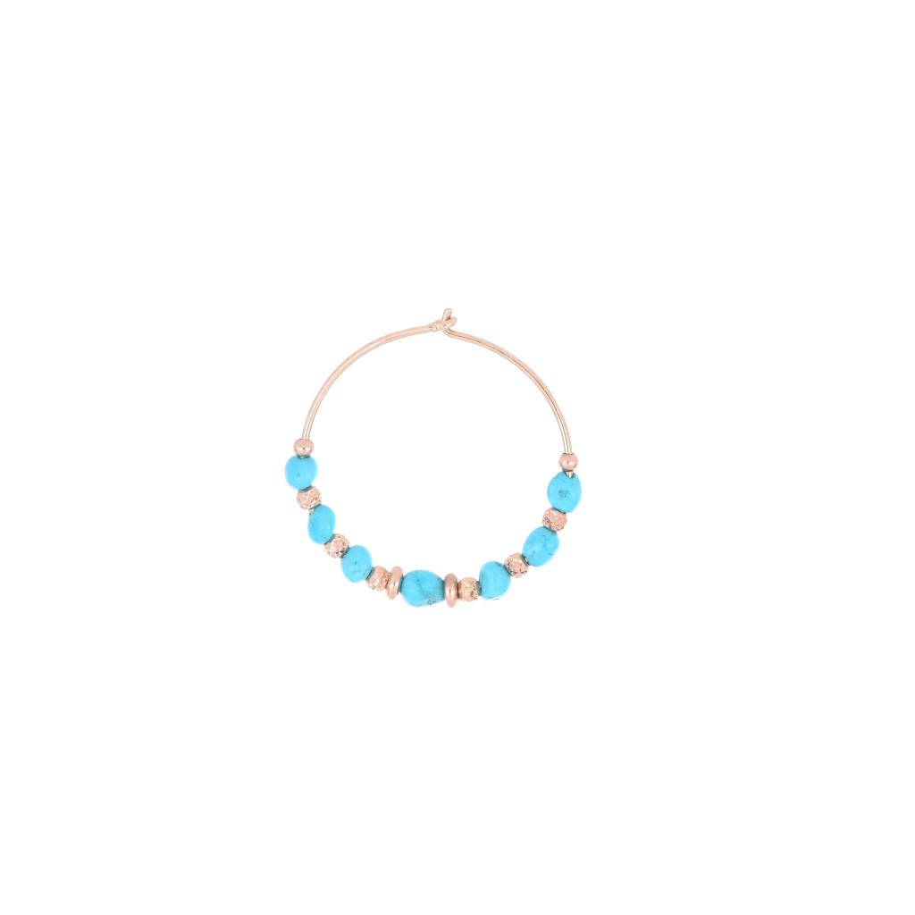 Turquoise large circle earring Maman et Sophie ORTUR3 - MAMAN ET SOPHIE