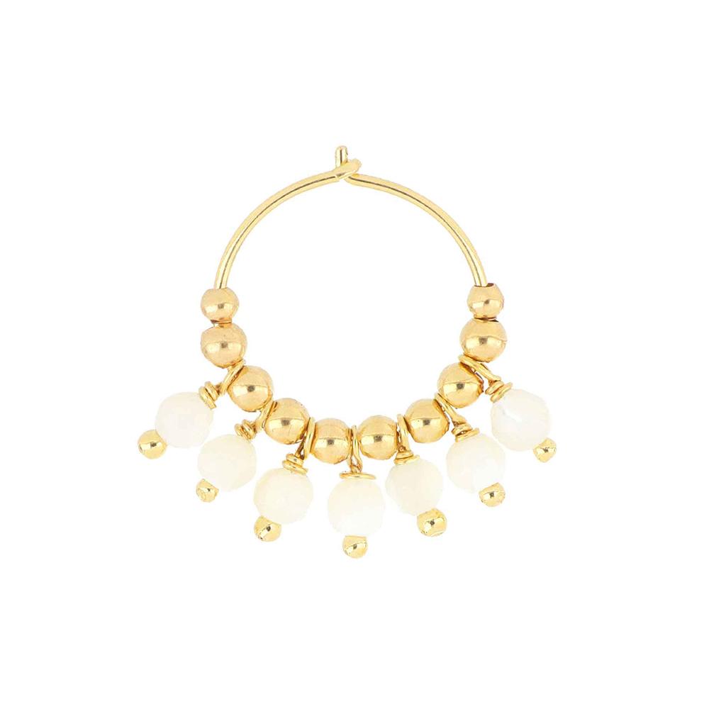 Mia Africa White Mini Hoop Earring - MAMAN ET SOPHIE