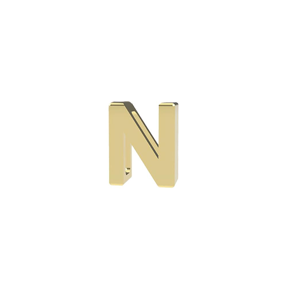 yellow gold Letter N Charm for Dedie Bracelets - DEDIE