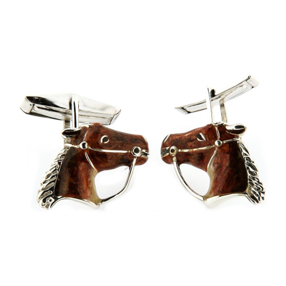 Horse cufflinks 925 silver - Italian craftsmanship - SATURNO