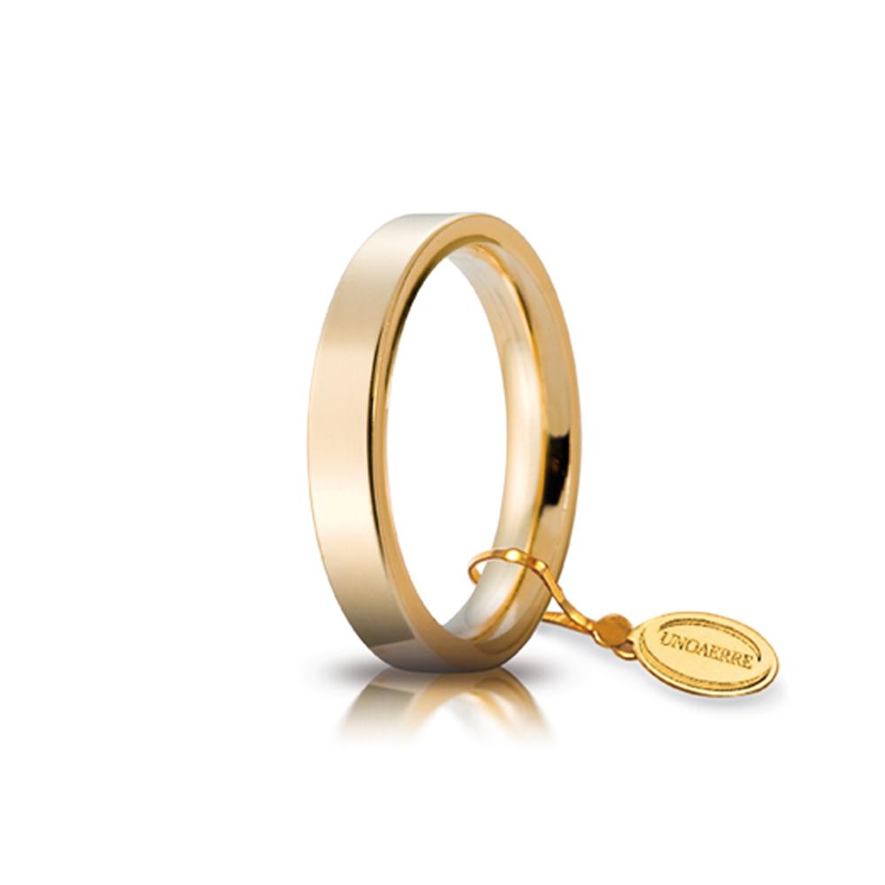 Wedding ring Circles of Light mm.3.5 in yellow gold - UNOAERRE