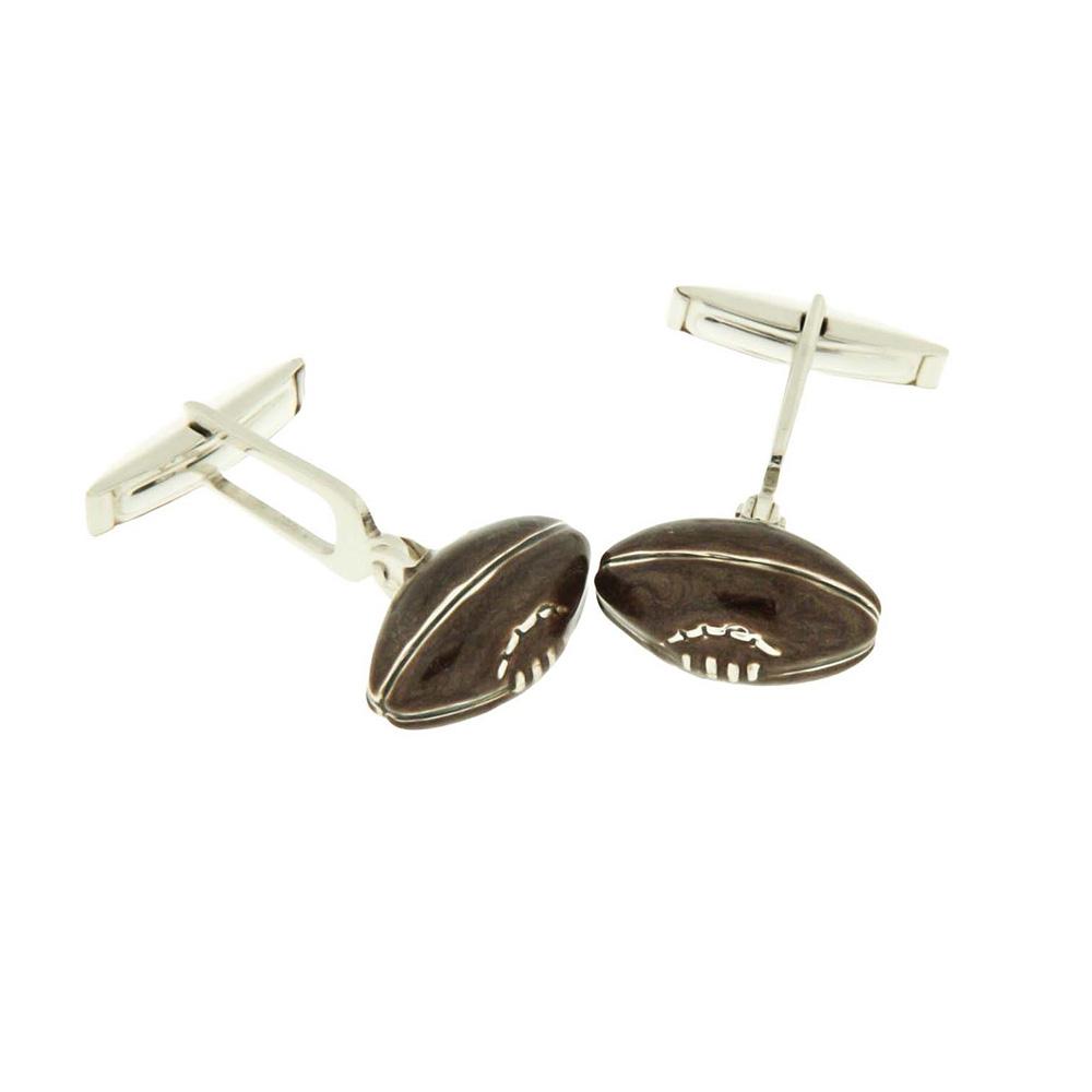 925 Sterling Silver Rugby Shirt Cufflinks - Handmade - SATURNO