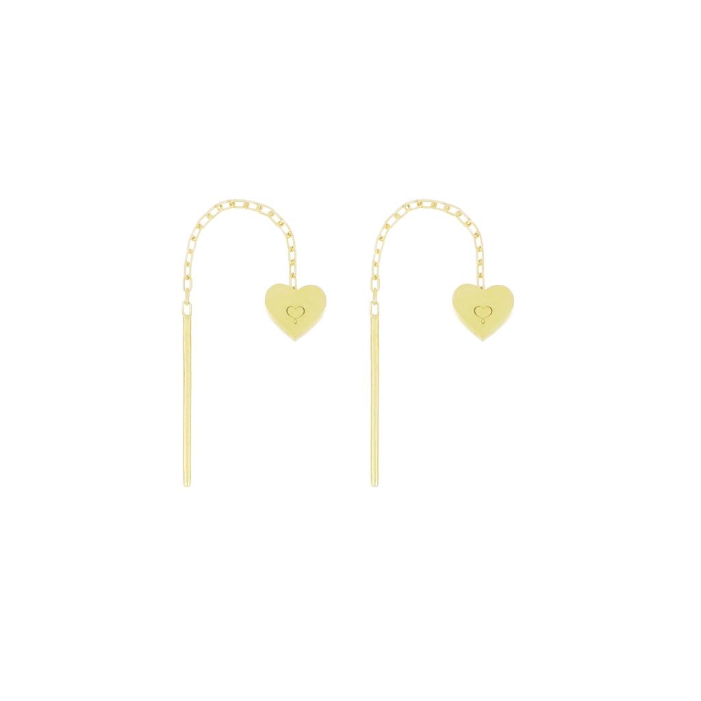 Earrings (pair) needle plate heart logo Maman et Sophie ORARC52 - MAMAN ET SOPHIE