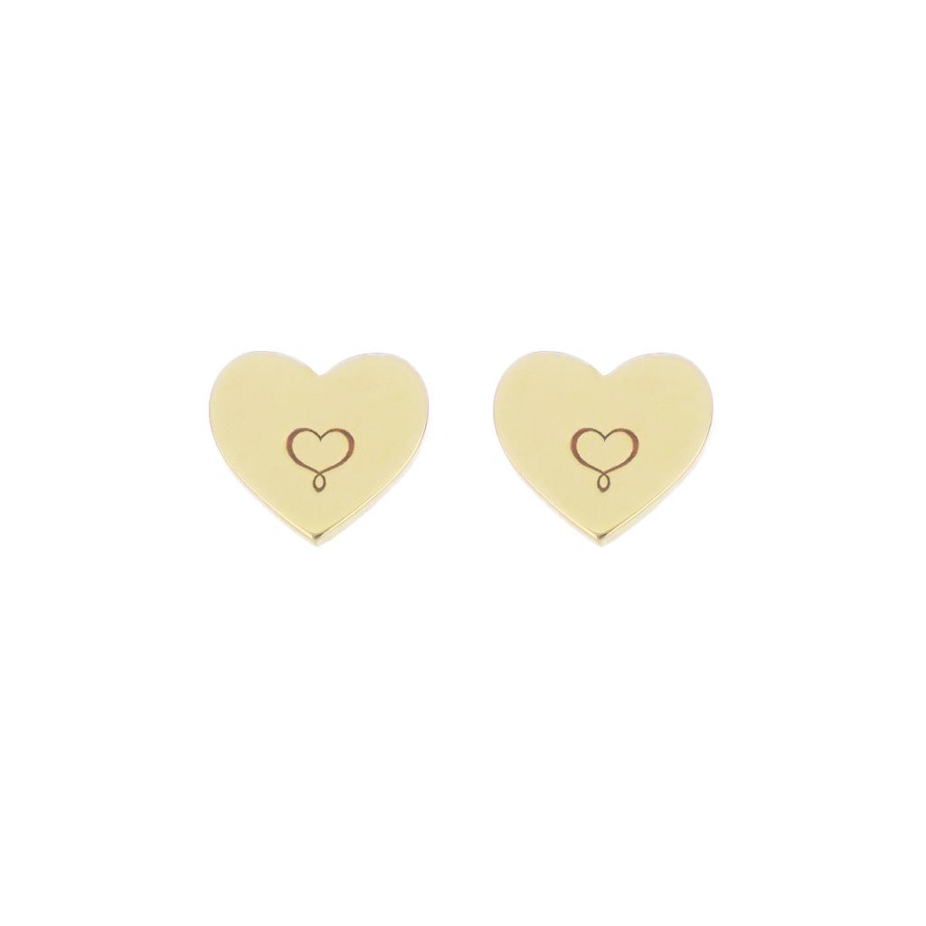 Earrings (pair) heart plate logo Maman et Sophie ORARC42P - MAMAN ET SOPHIE