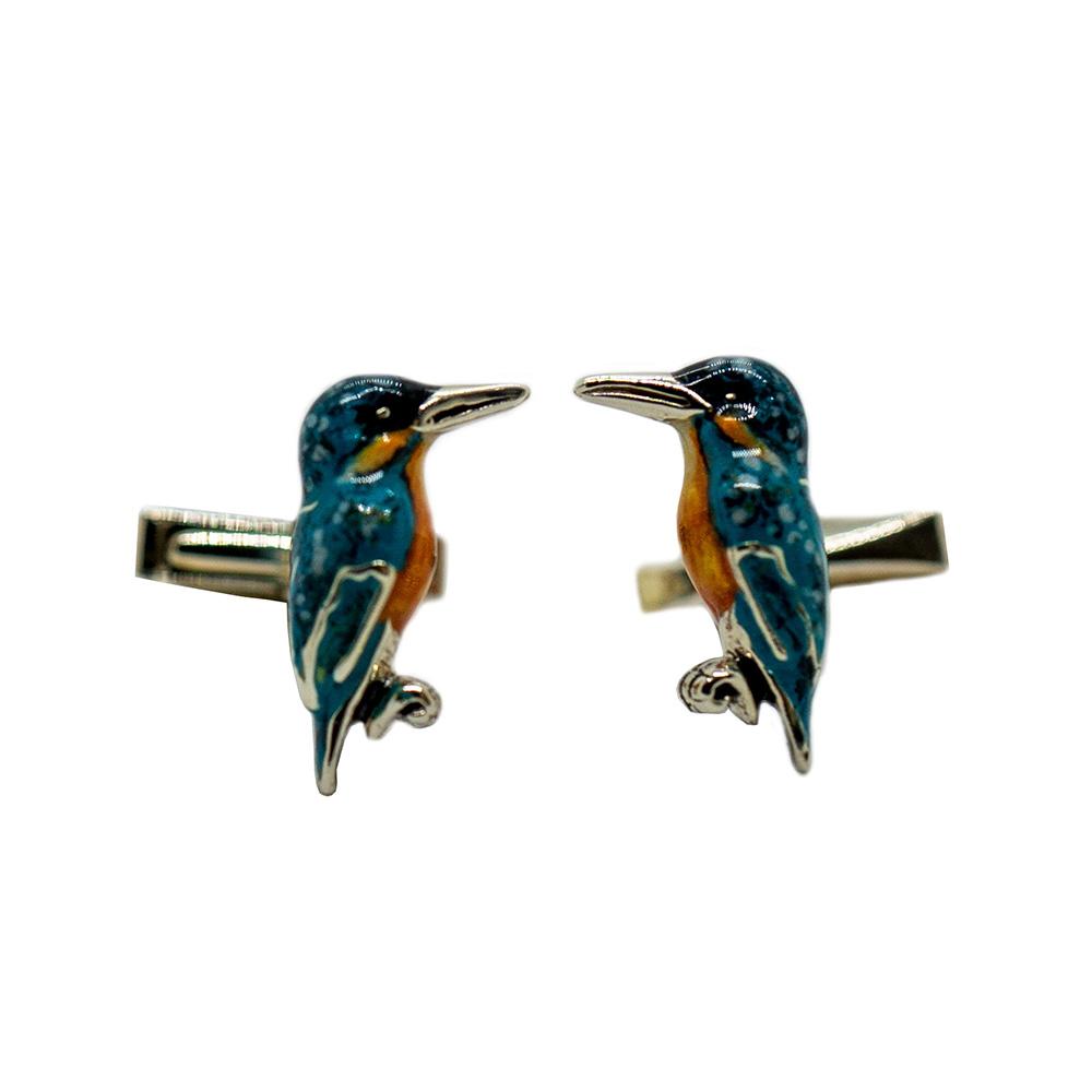 Kingfisher Cufflinks in 925 Silver - Handmade - SATURNO