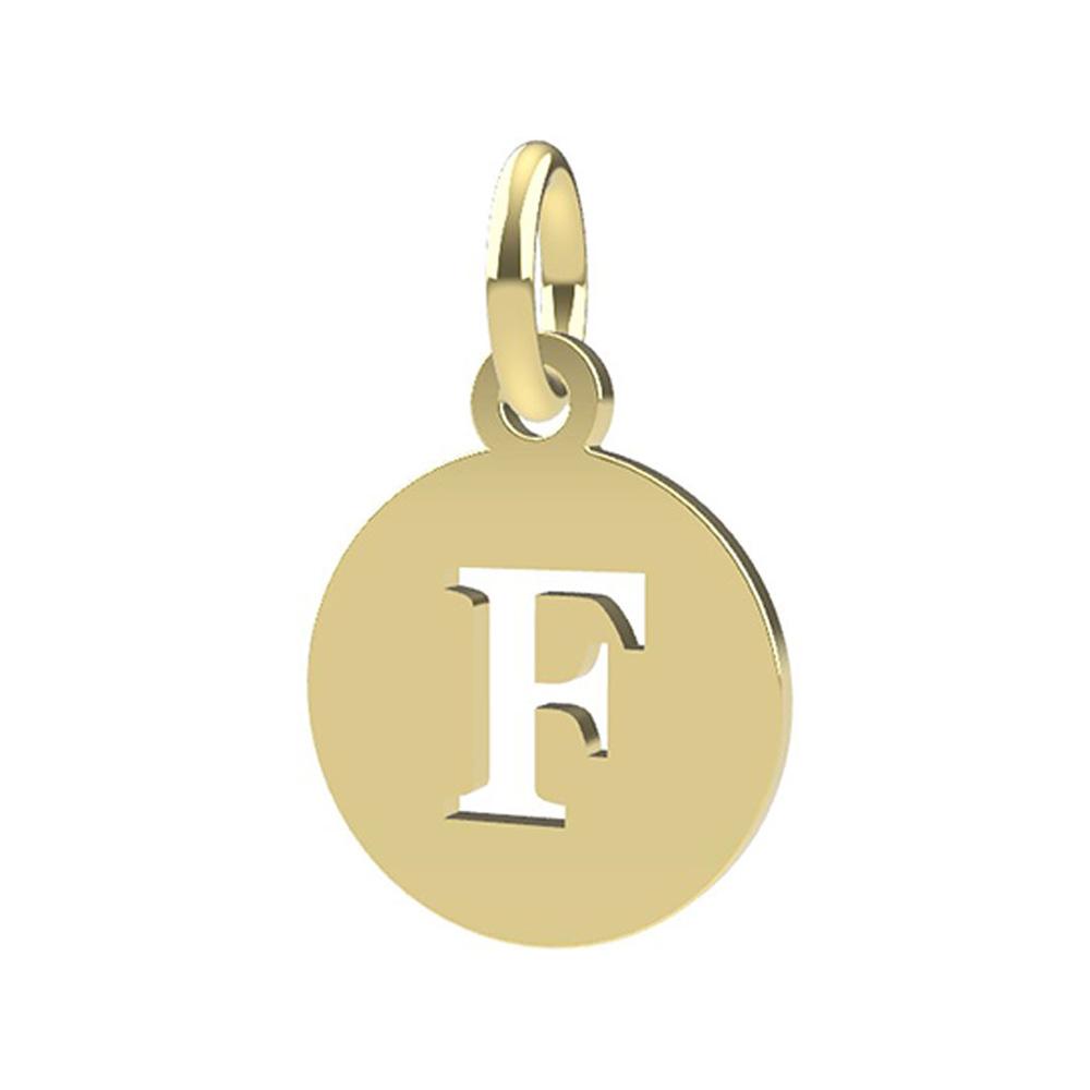 18kt yellow gold Letter F pendant - DEDIE