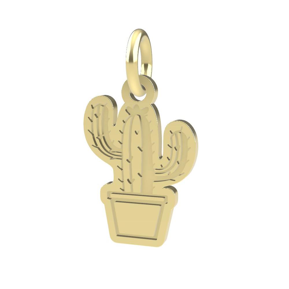 18kt yellow gold Cactus pendant - DEDIE