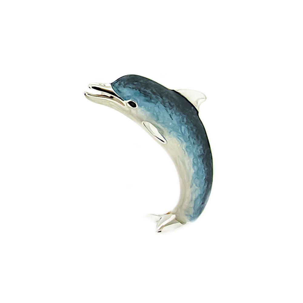 Small enamel dolphin silver ornament Saturno ST174-3 - SATURNO