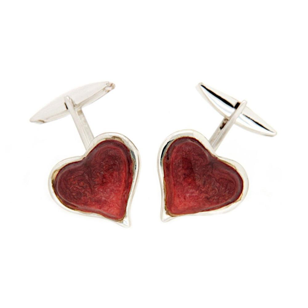 925 silver heart cufflinks - Italian craftsmanship - SATURNO