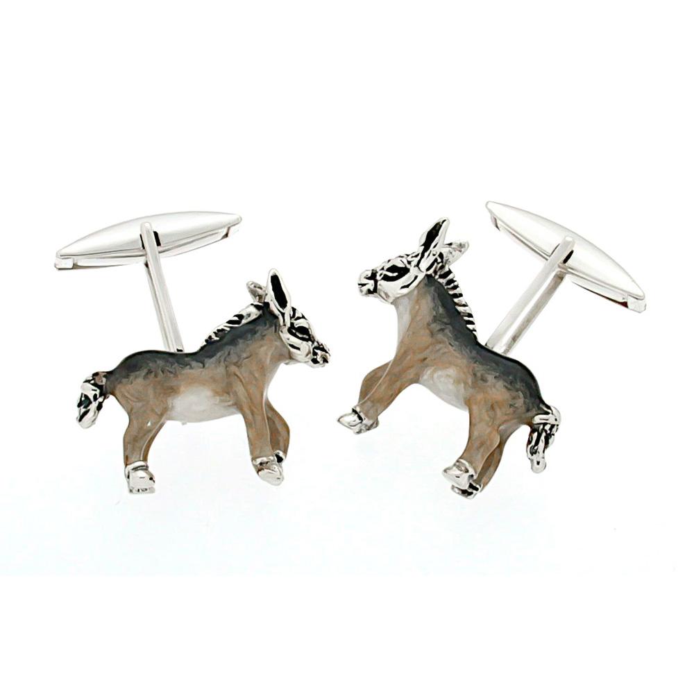 Donkey Cufflinks in 925 Silver - Handmade - SATURNO