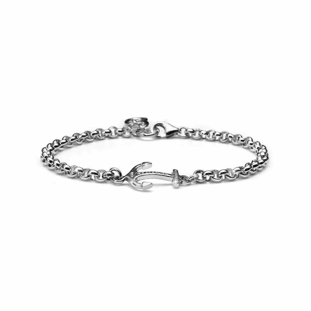 Men's bracelet Neptune Anchor in silver 19+3 cm - MARIA CRISTINA STERLING