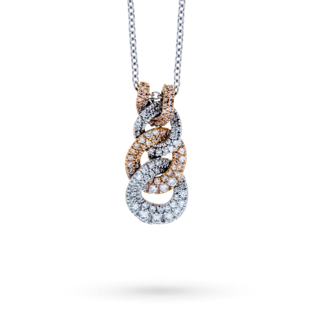 White rose gold necklace diamonds chain 1,10ct Mirco Visconti - MIRCO VISCONTI