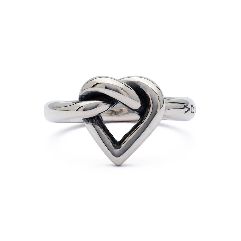 925 silver heart knot ring - VALENTINO DI LEONARDO