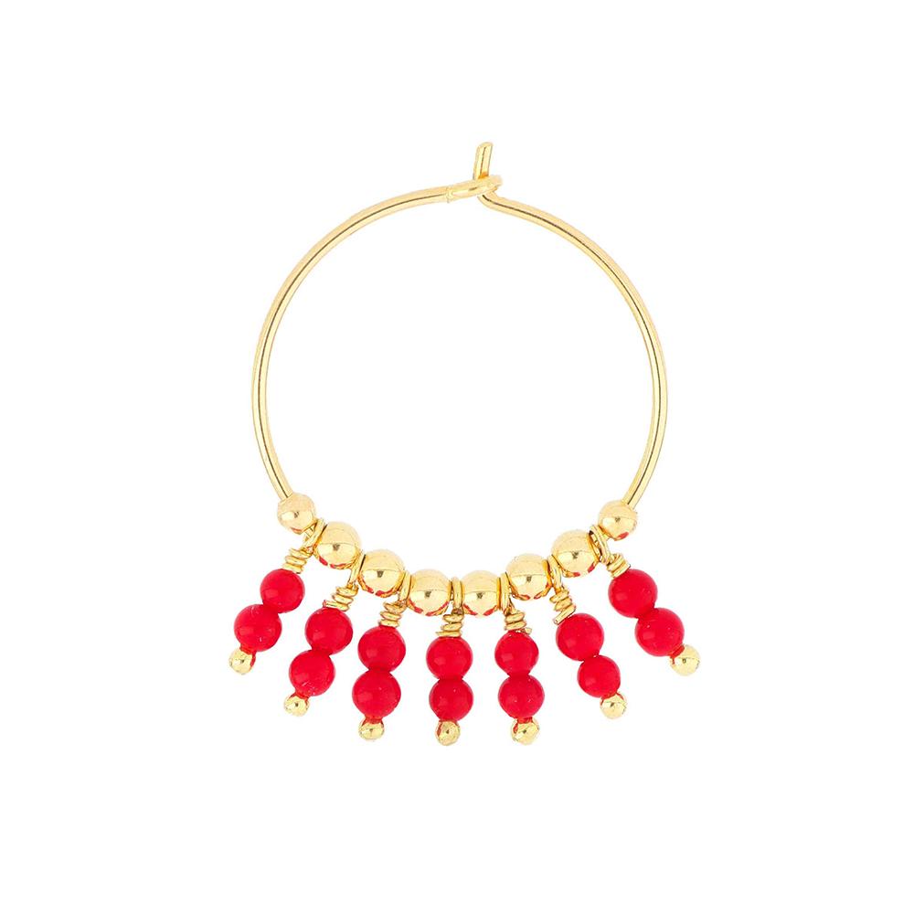 Mia Africa Coral Medium Hoop Earring - MAMAN ET SOPHIE