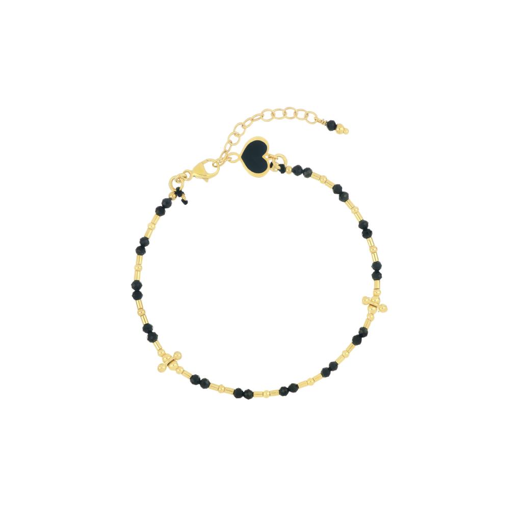 Maman et Sophie Black Spinel Sphere Bracelet BRMAFSPSF - MAMAN ET SOPHIE