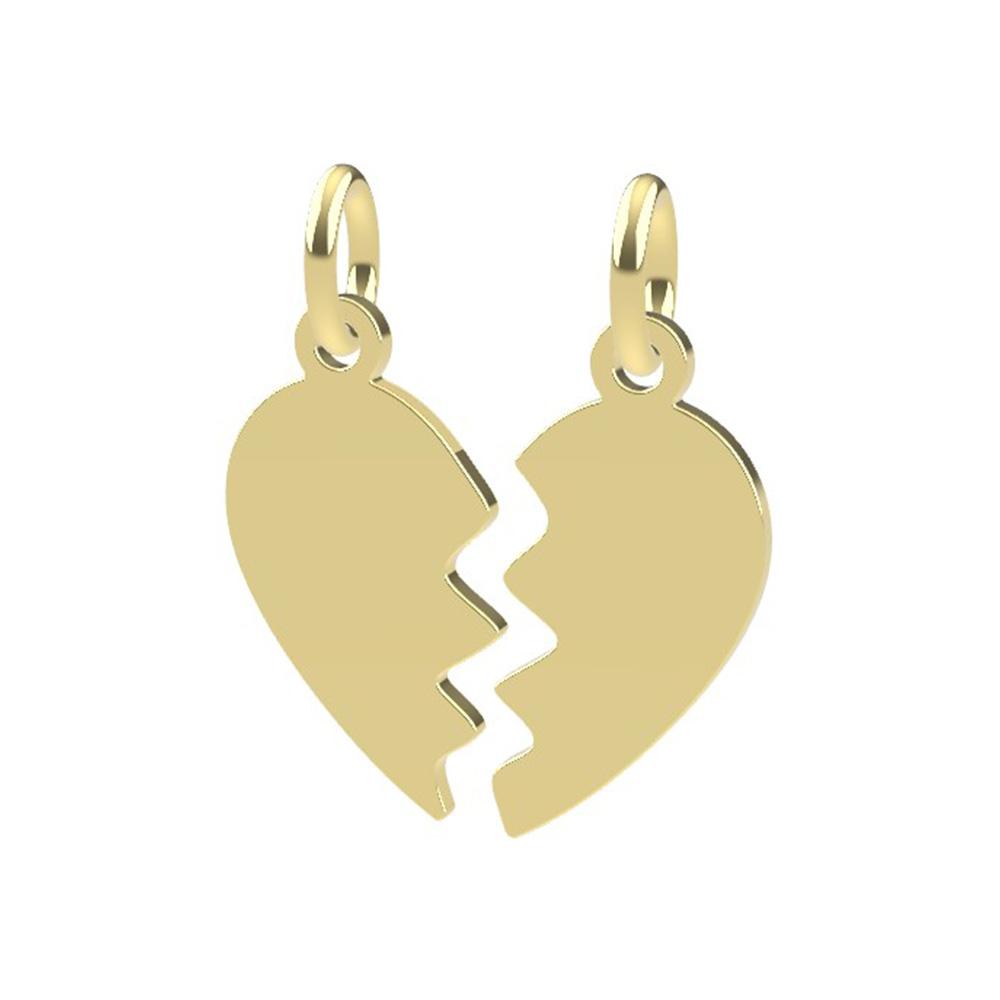 Ciondolo a forma di Cuore (coppia) in oro giallo 18kt - DEDIE