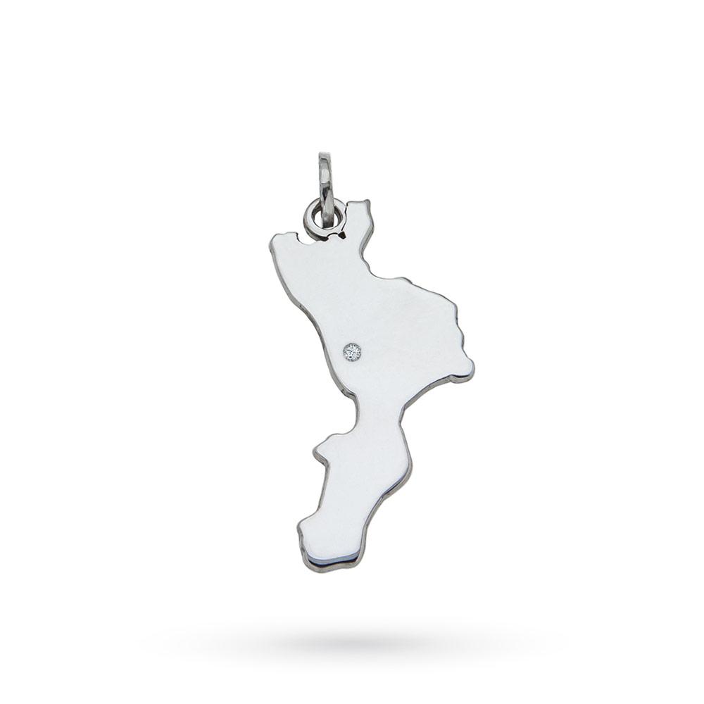 Calabria region pendant 925 silver and diamond - CICALA