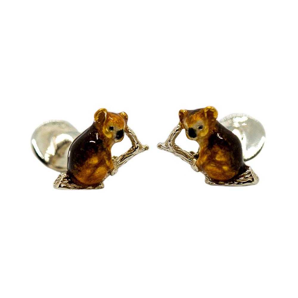 925 Silver Koala Cufflinks - Handmade - SATURNO