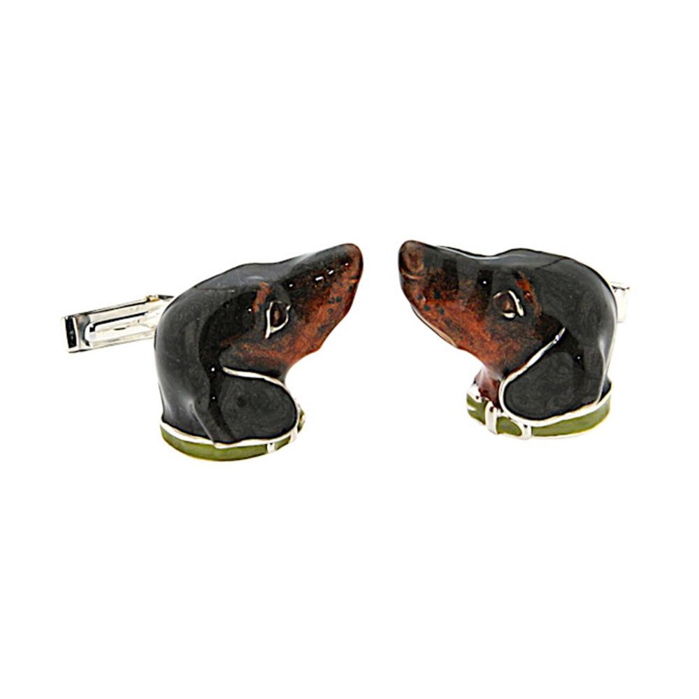 Dachshund Cufflinks in 925 Silver - Handmade - SATURNO