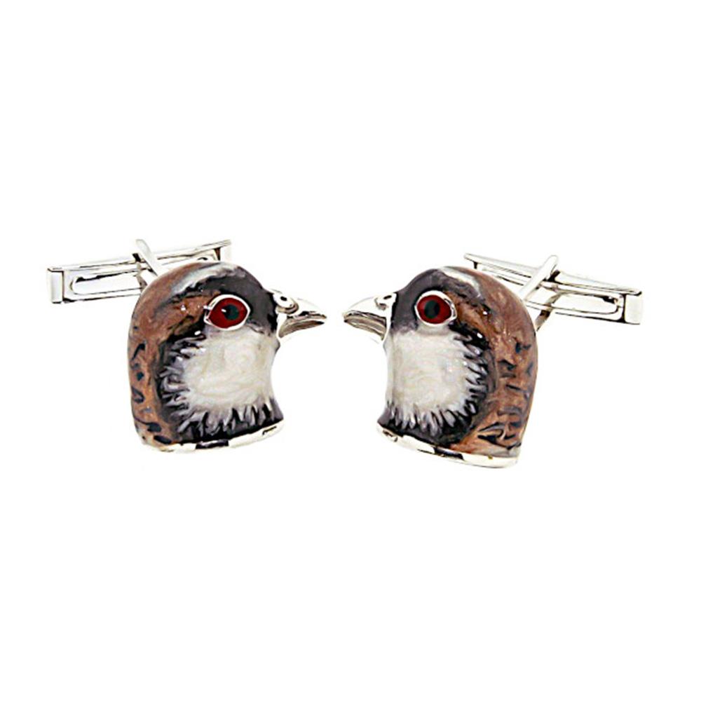 925 Silver Partridge Cufflinks - Handmade - SATURNO