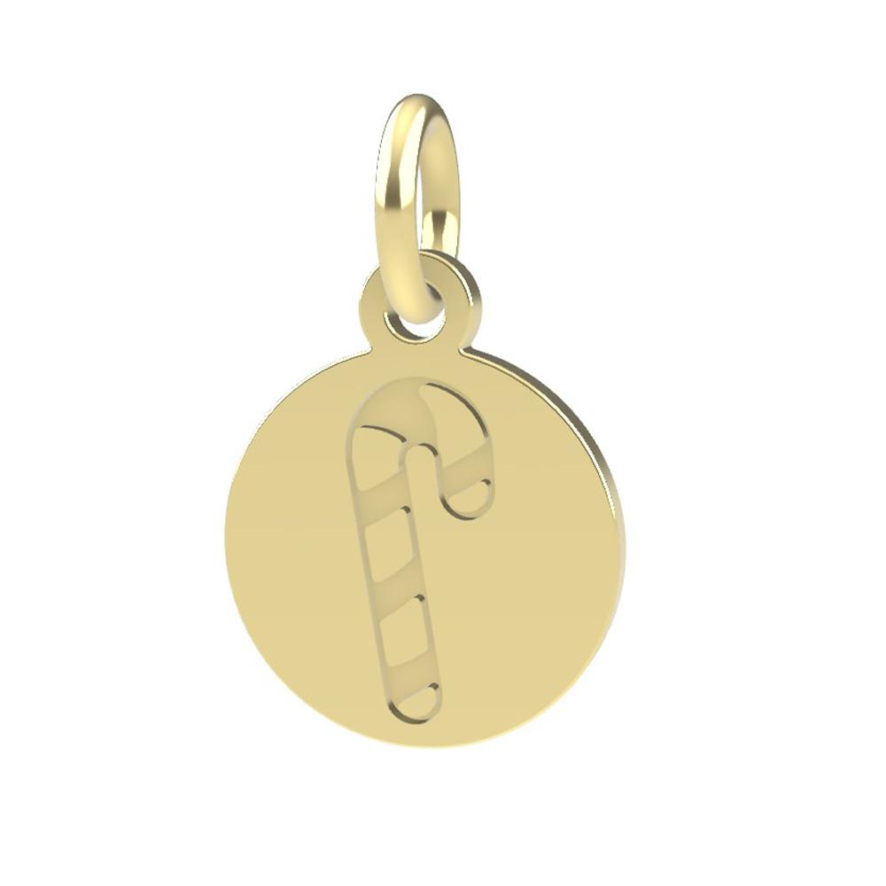 18kt yellow gold Candy Cane pendant - DEDIE