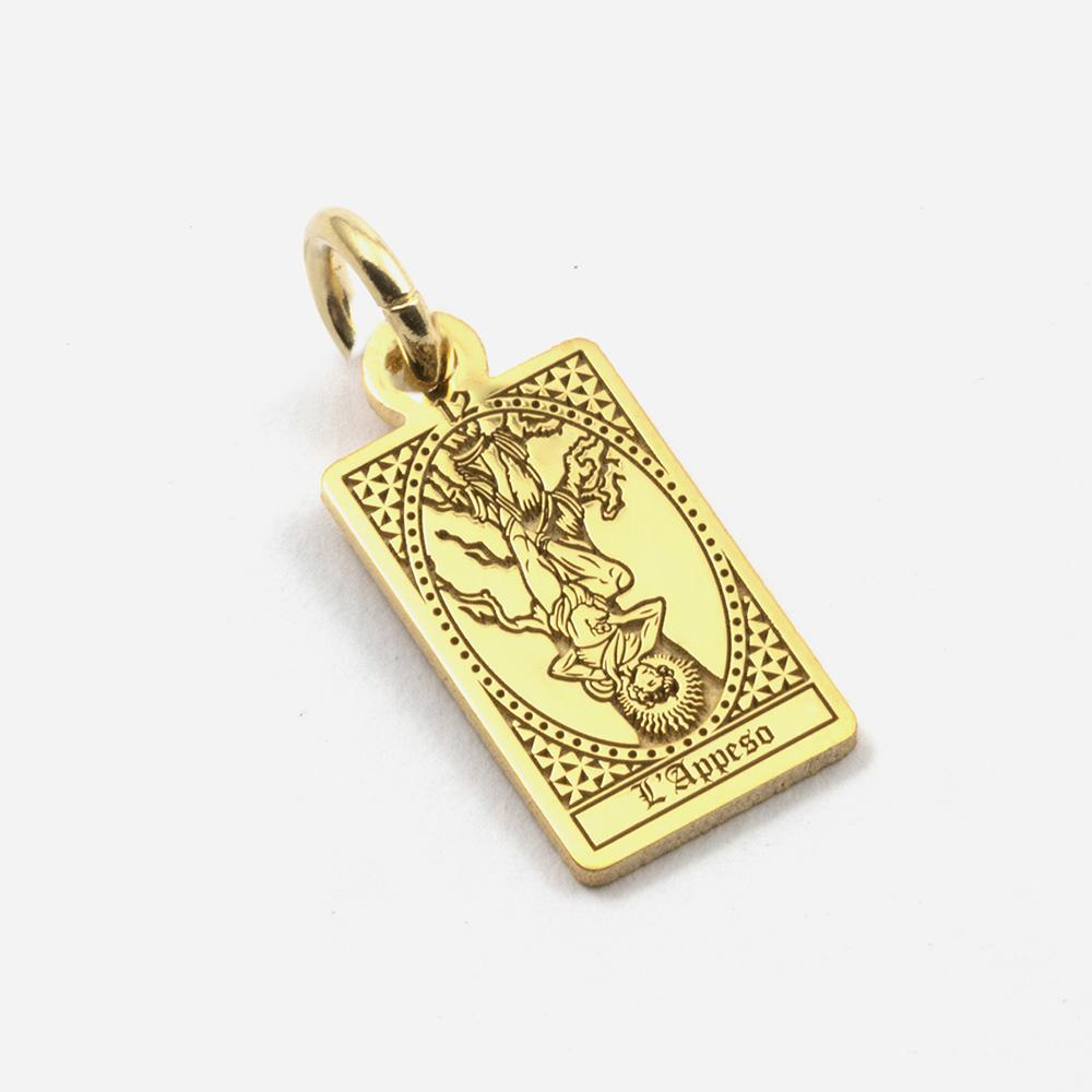 The Hanged Man Tarot Card Pendant in Gold-Plated Silver - NOVE25