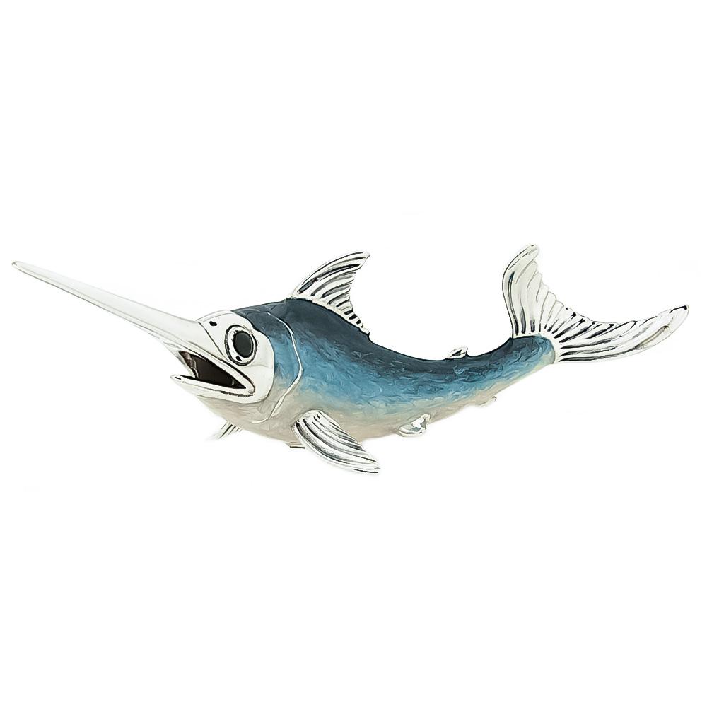 Glazed Swordfish silver ornament Saturno ST161 - SATURNO