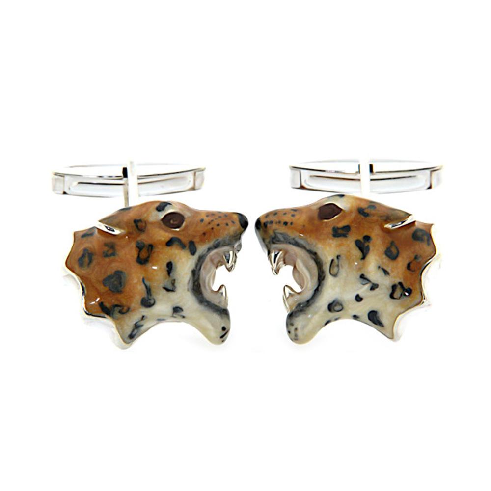 925 Silver Leopard Cufflinks - Handmade - SATURNO