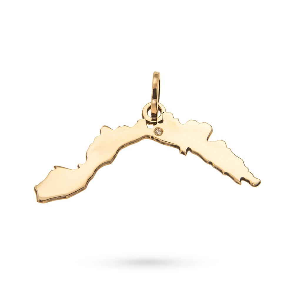 Liguria Region Pendant in 9kt Gold with Diamond - CICALA