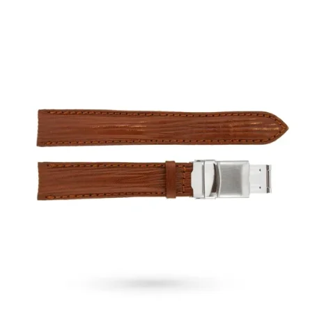 Cinturino pelle marrone 18-16mm fibbia deployante acciaio