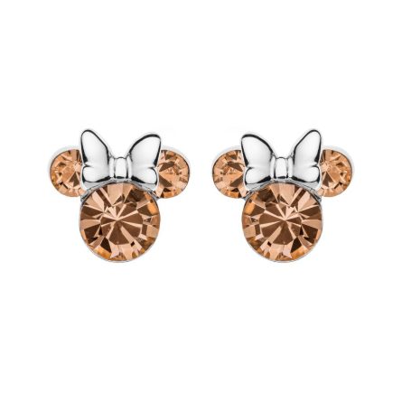 Orecchini bambina Disney Minnie argento cristallo alessandrite rosa