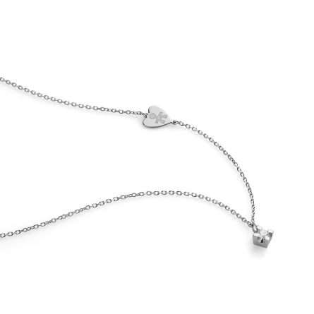 leBebé LBB260 necklace diamond 0.07ct heart baby shape